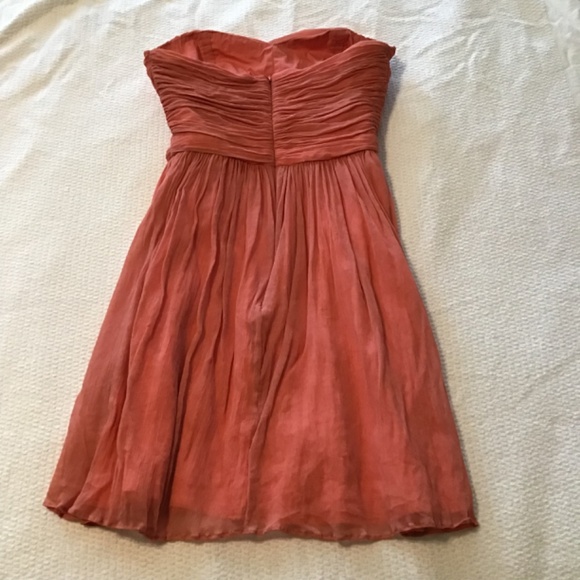 J. Crew Strapless Coral Party Dress Size 2 - Picture 3 of 5